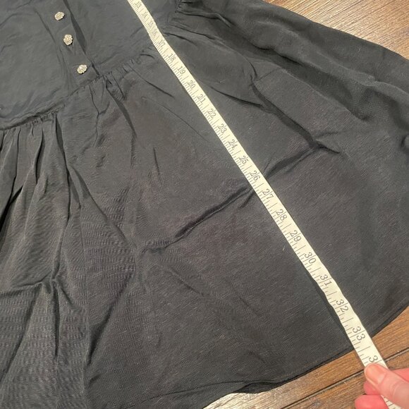 NWT J.Crew Collection Women's Sz 6 Black Shirtdress A-Line Jewel Buttons CF624 - Picture 9 of 10